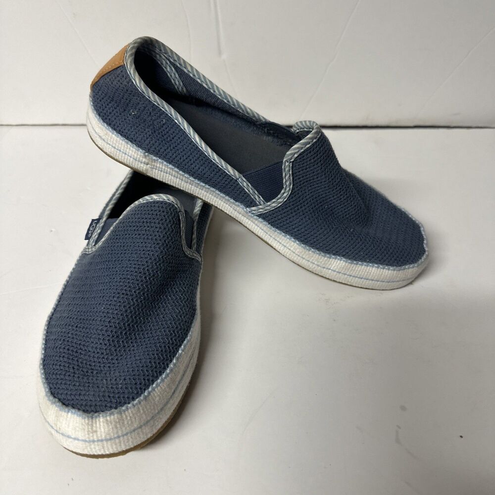 Ugg Bren Waves Sneaker Women's Size 8.5 Slip On Sneakers Blue White Cotton Mesh